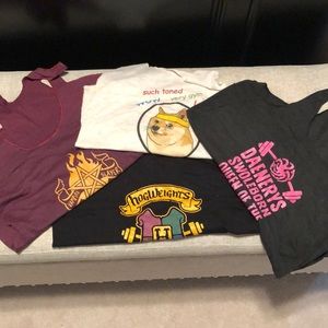 Nerdy workout tanks - bundle of 4